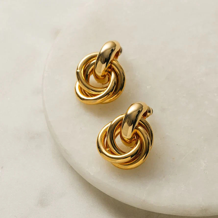 Statement Interlocking Earrings | Gold-Westeryn