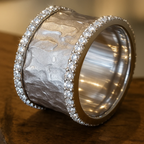 VINTAGE SILVERED ZIRCONIA RING-Westeryn