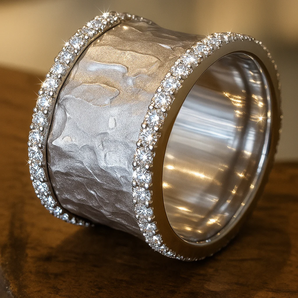 VINTAGE SILVERED ZIRCONIA RING-Westeryn
