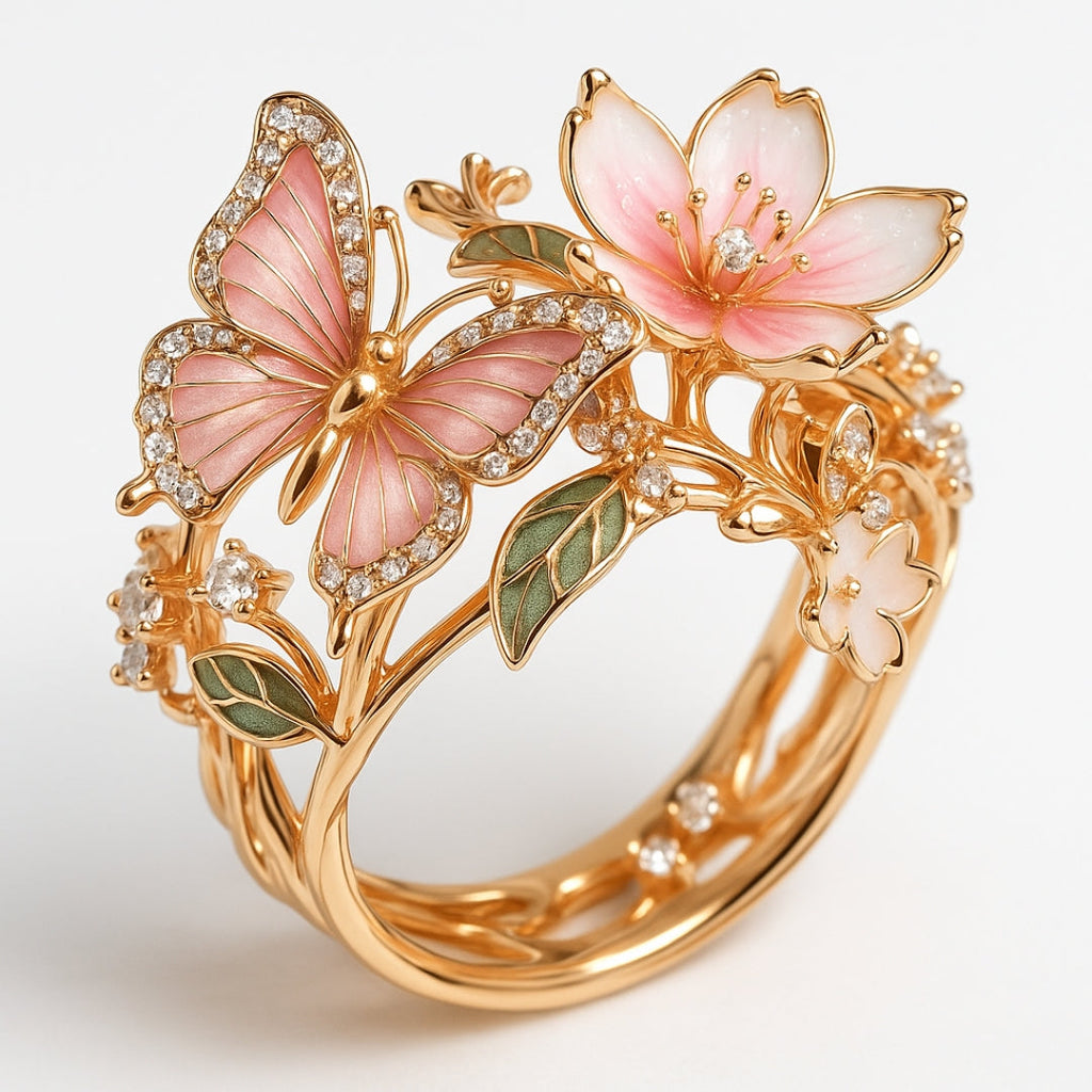 Nature Bright Butterfly Zirconia Ring-Westeryn