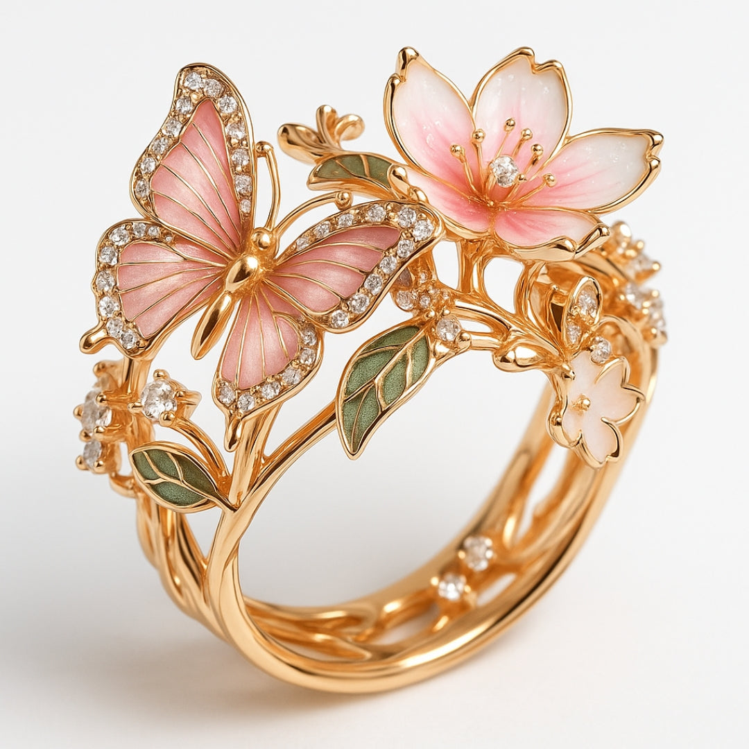 Nature Bright Butterfly Zirconia Ring-Westeryn