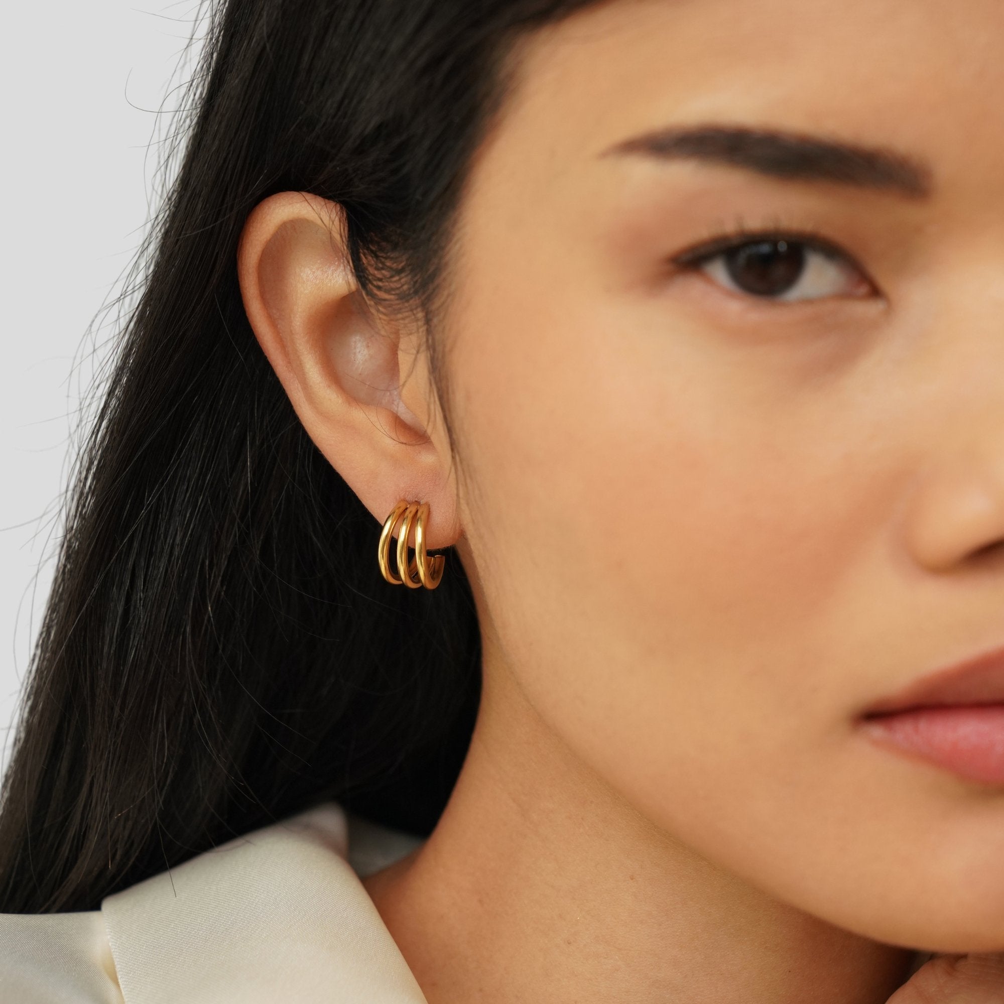 Ana Triple Gold Earrings-Westeryn