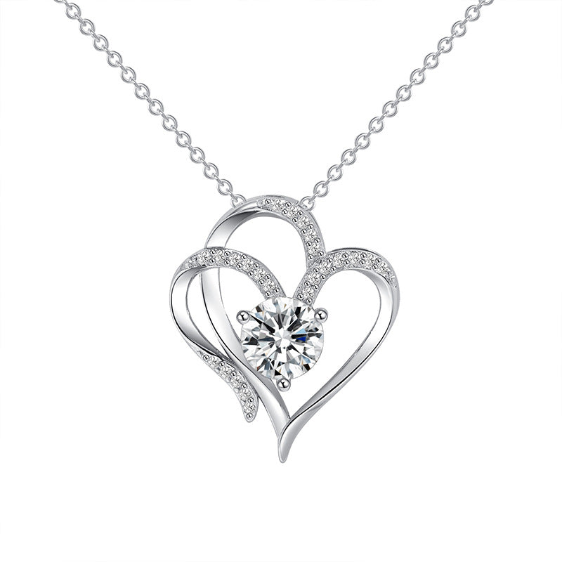ELENYA – Elegant Adjustable Women's Necklace with Enchanting Double Heart & Sparkling Zirconia for a Stylish Look-Westeryn