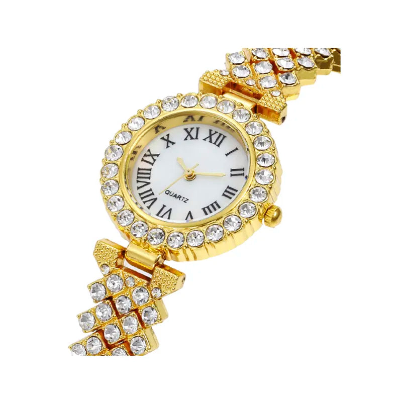 Luxe Radiance Gold Watch & Bracelet Set | Gold