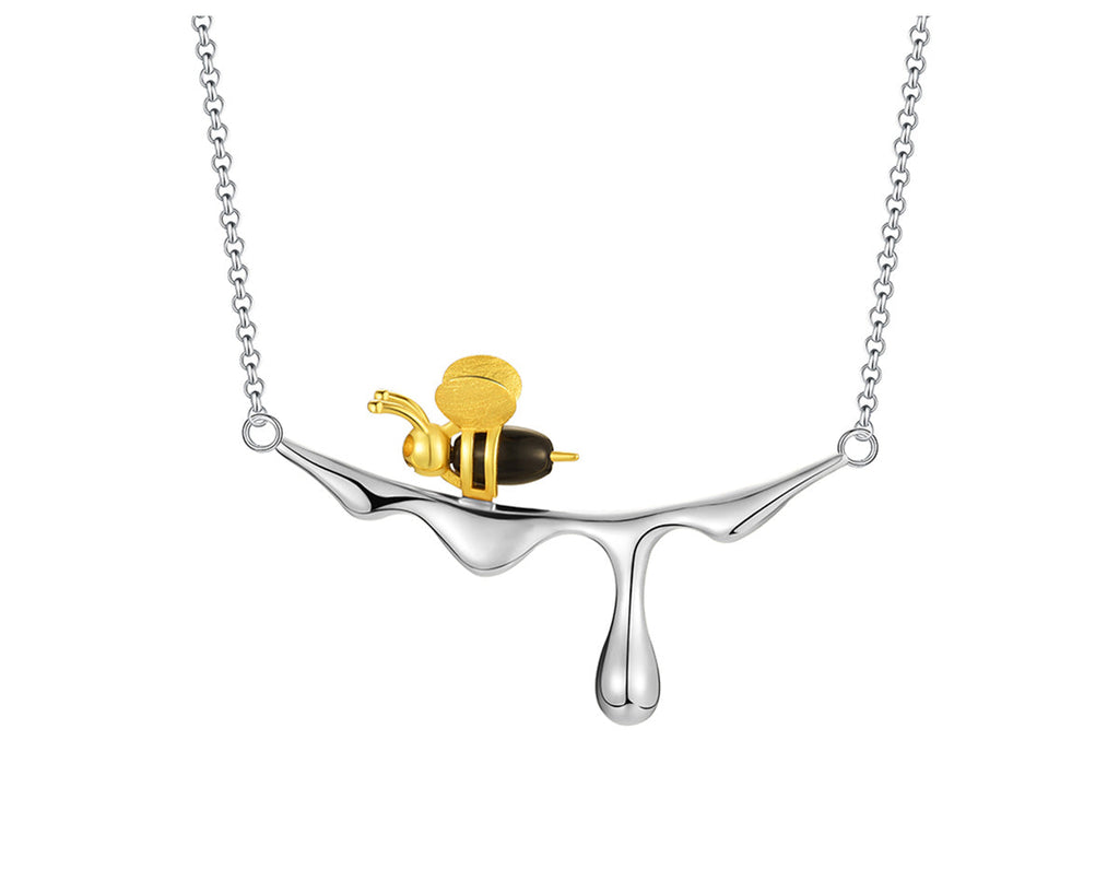 MELINA – Elegant Dripping Honey & Bee Necklace for Nature Lovers-Westeryn