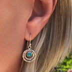 Boho Saturn Earrings: Turquoise & Gold-Westeryn