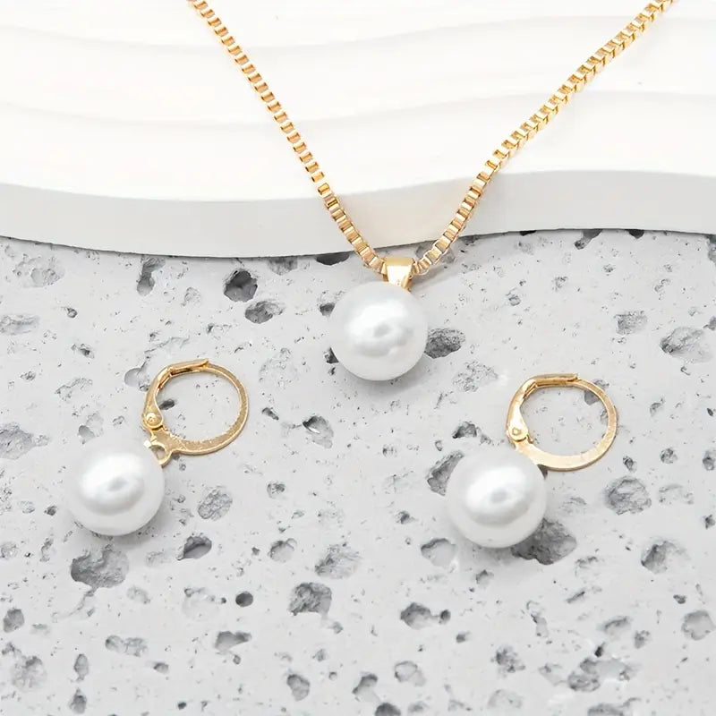 Golden Grace Pearl Jewelry Set | Gold-Westeryn