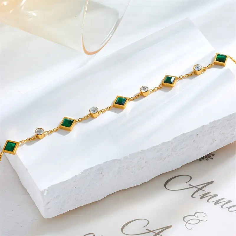 Green Square Zirconia Bracelet-Westeryn