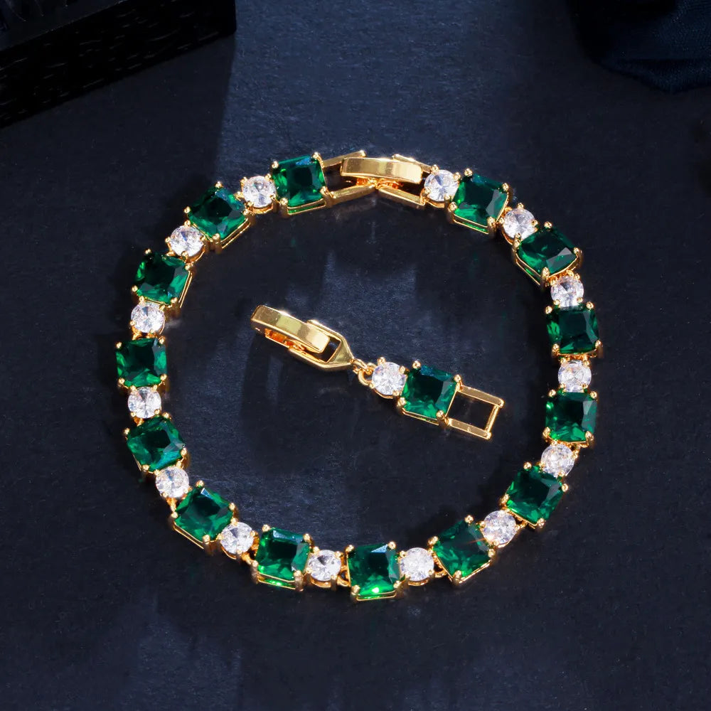 Emerald Green Statement Gold Bracelet-Westeryn