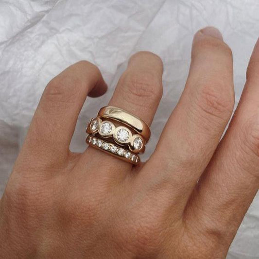 Radiance - Forged Gold Rings