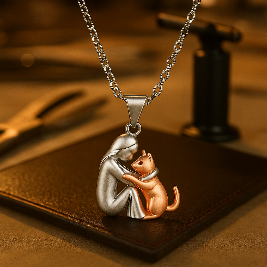 Whispering Cat Pendant Necklace