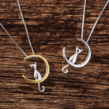 Crescent Cat Elegance Necklace