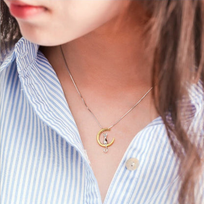 Crescent Cat Elegance Necklace