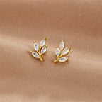 Crystal Chic Leaf Earrings-Westeryn