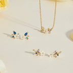 Crystal White Flower Earrings-Westeryn