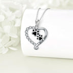 Whimsical Paw Heart Pendant Necklace-Westeryn