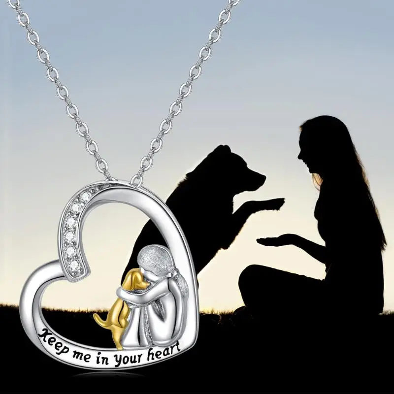 Heart & Paw Pendant Necklace