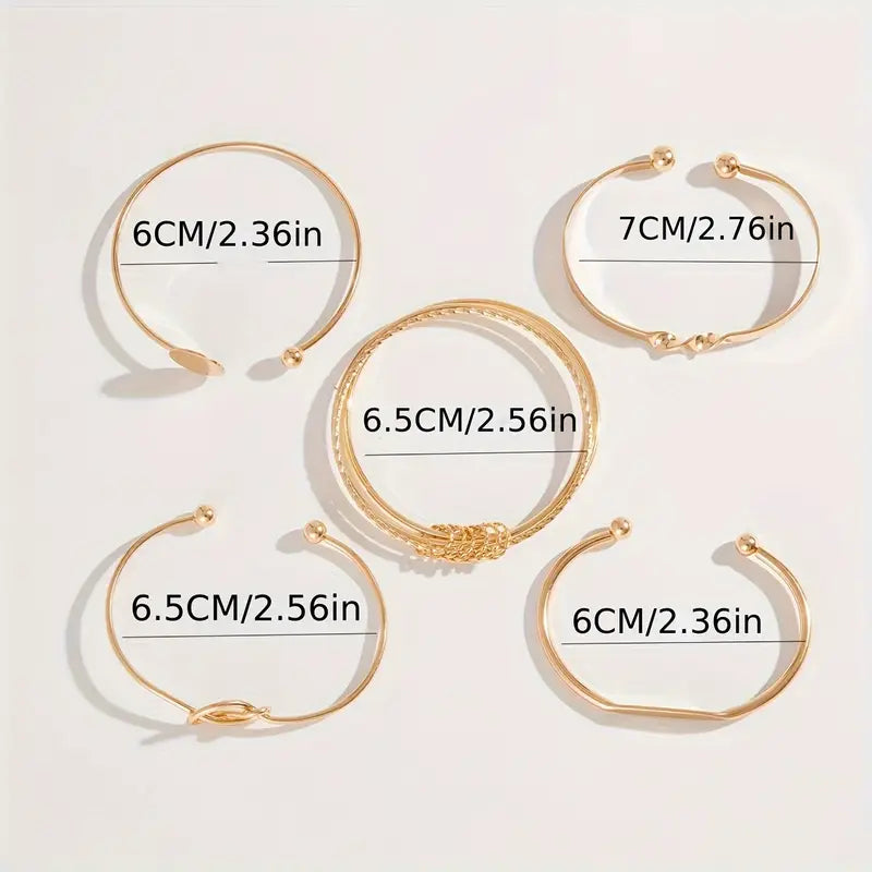 Knotted Elegance Bracelet Set | Gold-Westeryn