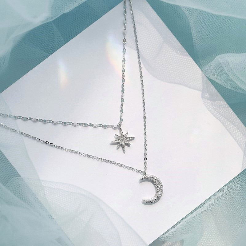 Double Moon | Double Necklace Moonlight Silver-Westeryn
