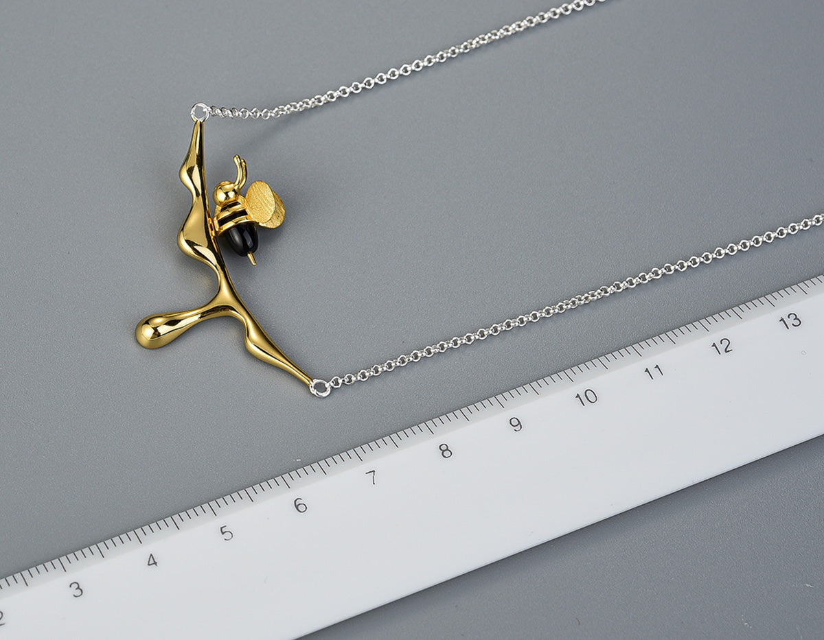 Golden Nectar Bee Necklace