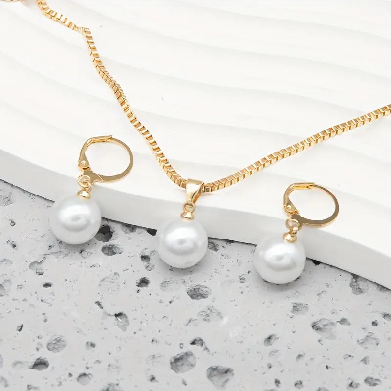 Golden Grace Pearl Jewelry Set | Gold-Westeryn