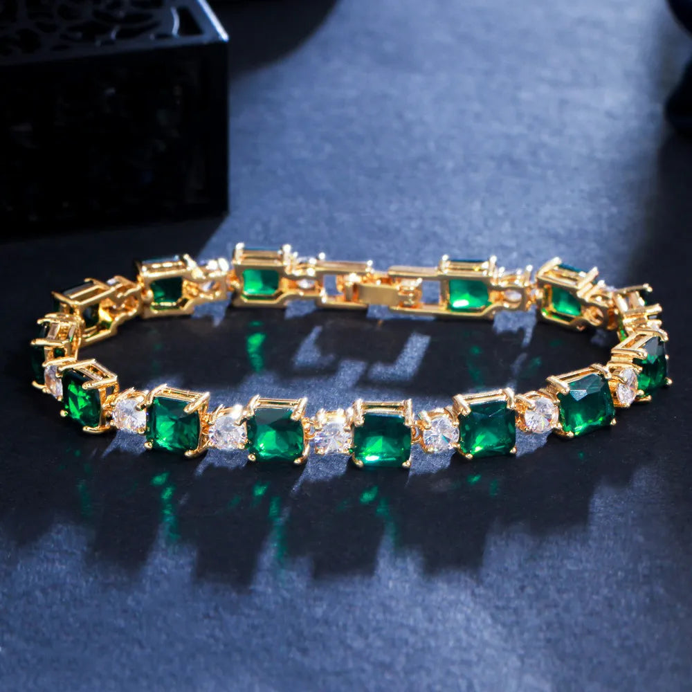 Emerald Green Statement Gold Bracelet-Westeryn