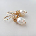 Vintage Pearl Golden Threads Earrings-Westeryn