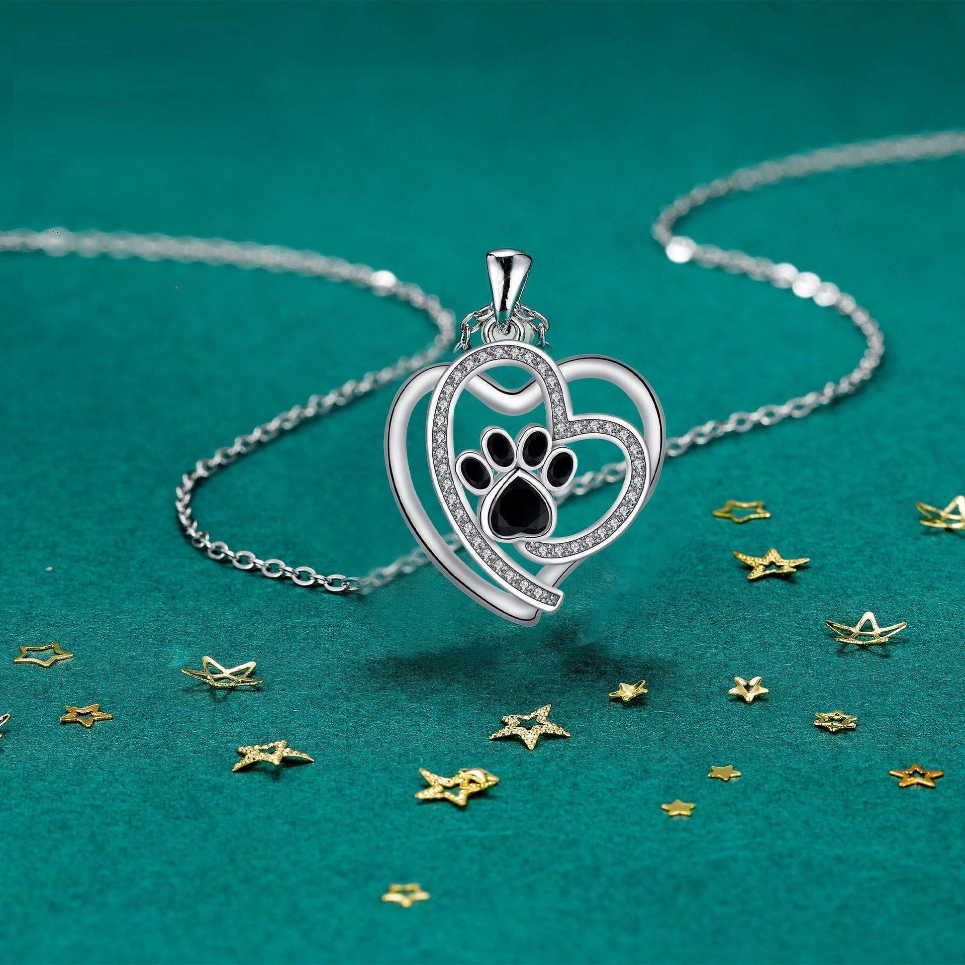 Whimsical Paw Print Clavicle Necklace-Westeryn