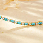 Natural Turquoise Stone Bracelet | Gold-Westeryn