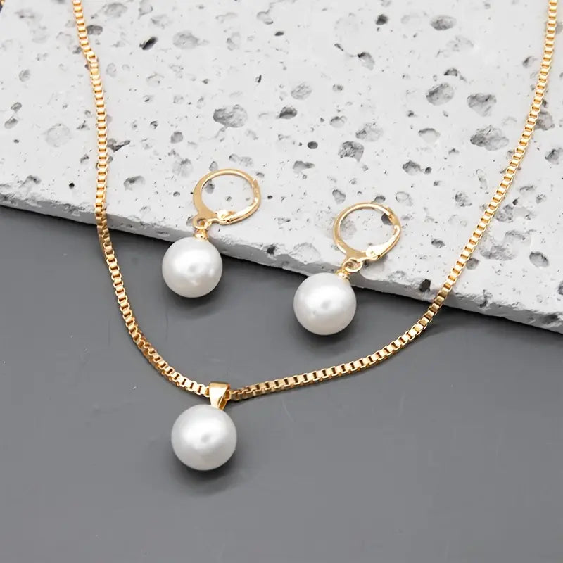 Golden Grace Pearl Jewelry Set | Gold-Westeryn