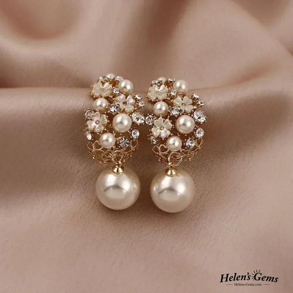 Elegant Flower Pearl Earrings-Westeryn