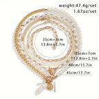 Vintage Pearl & Gold Snake Chain Necklace Set | Gold-Westeryn