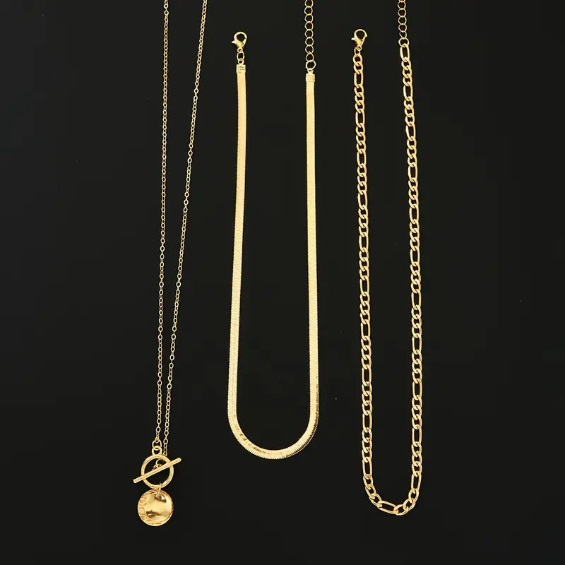 Savira Textured Coin Layered Necklace | Gold-Westeryn