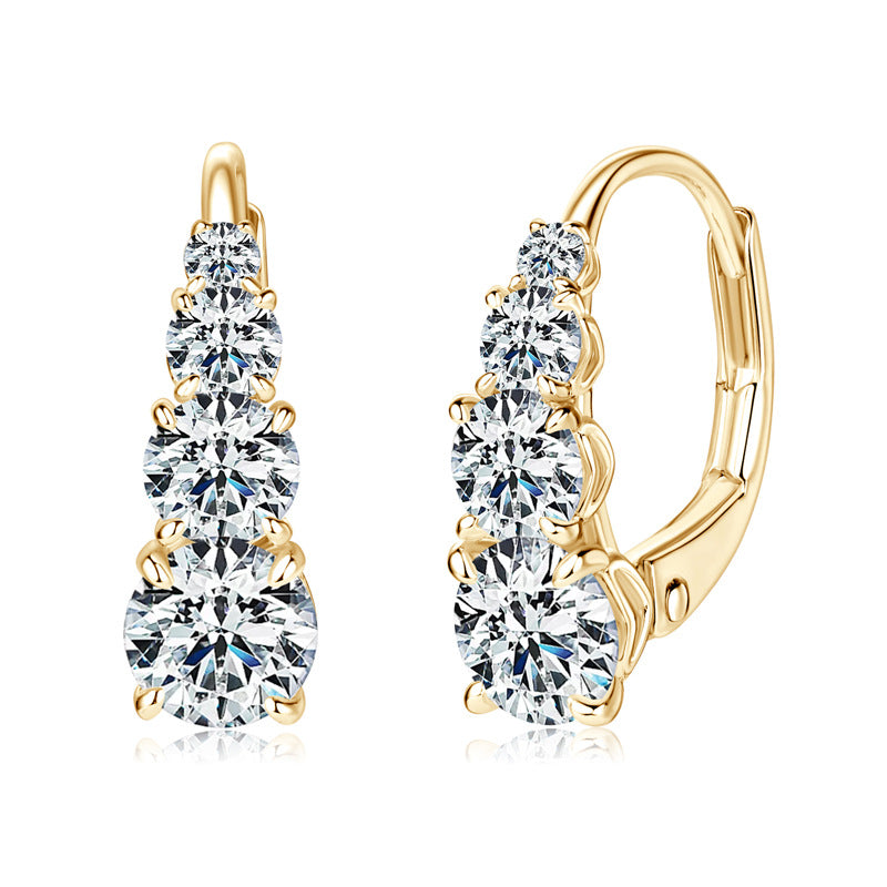 Carol four stone earrings | Gold-Westeryn