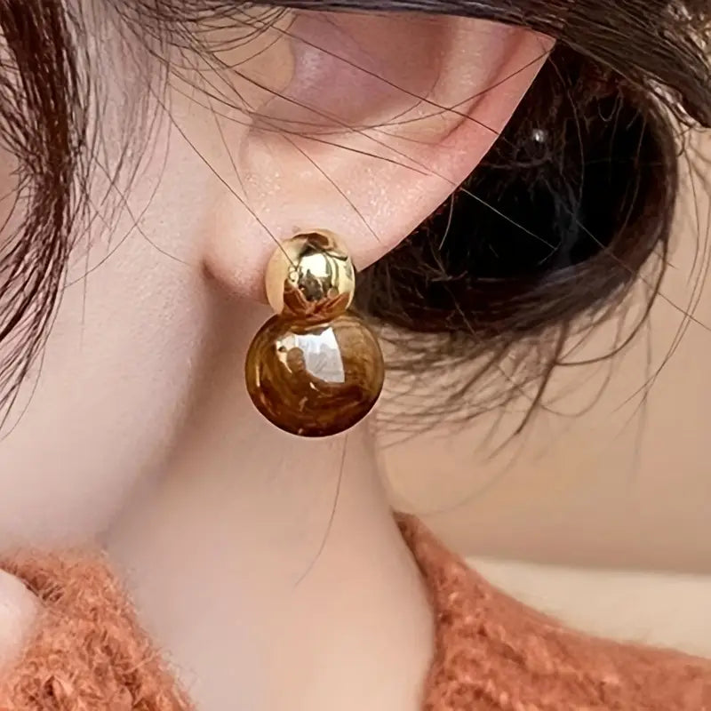 Aurélie Amber Drop Earrings | Gold-Westeryn