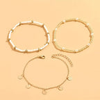 Coastal Charm 3-Piece Layered Anklet Set | Gold-Westeryn
