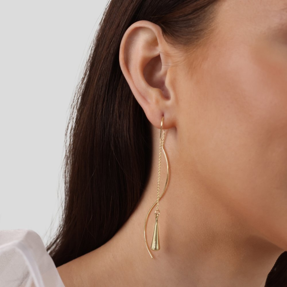 Teardrop Shaped Fringe Earrings-Westeryn