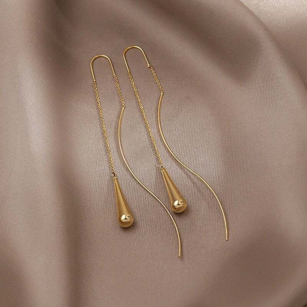 Teardrop Shaped Fringe Earrings-Westeryn
