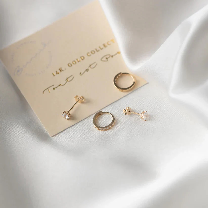 Larmes de Lune Stone Stud Earrings | Gold-Westeryn