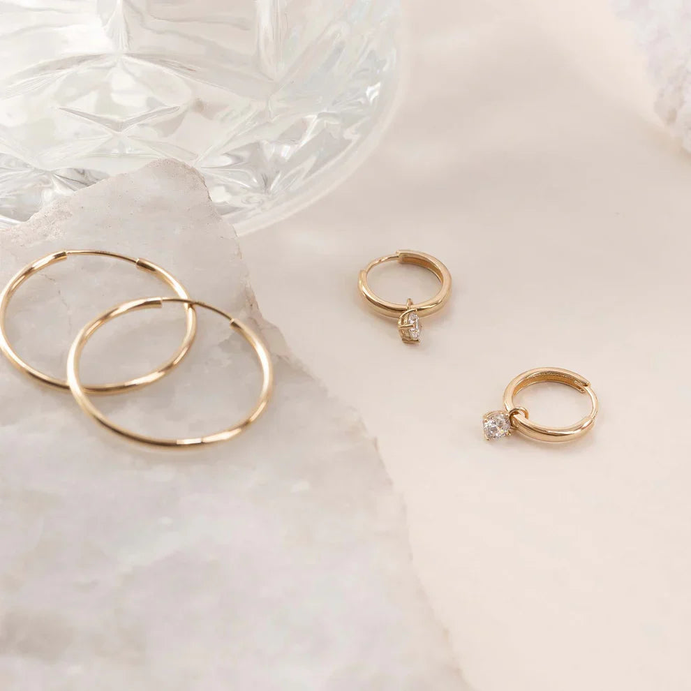 Larmes de Lune Stone Hoop Earrings | Gold-Westeryn