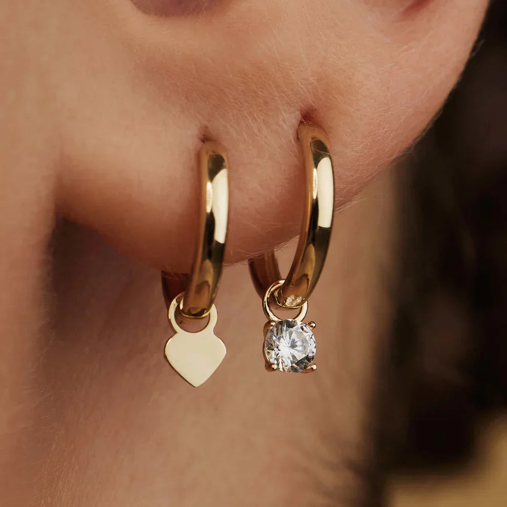 Larmes de Lune Stone Hoop Earrings | Gold-Westeryn