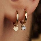 Larmes de Lune Stone Hoop Earrings | Gold-Westeryn