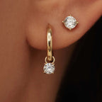 Larmes de Lune Stone Hoop Earrings | Gold-Westeryn