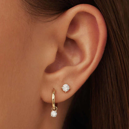 Larmes de Lune Stone Stud Earrings | Gold