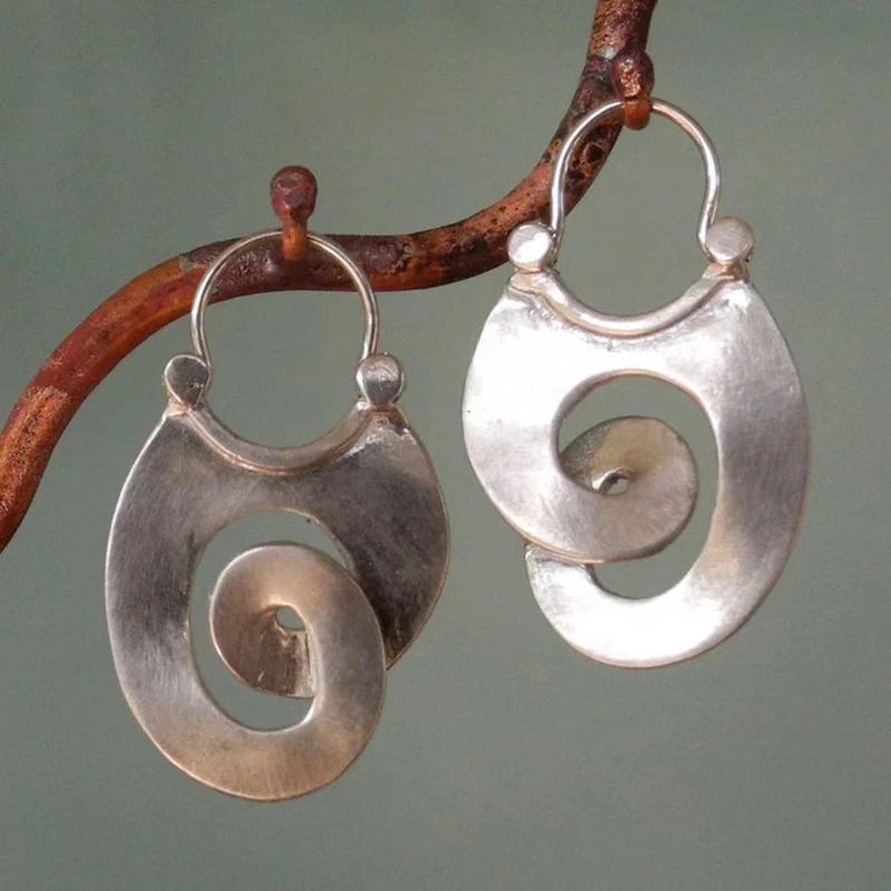 Vintage Irregular Silver Earrings-Westeryn