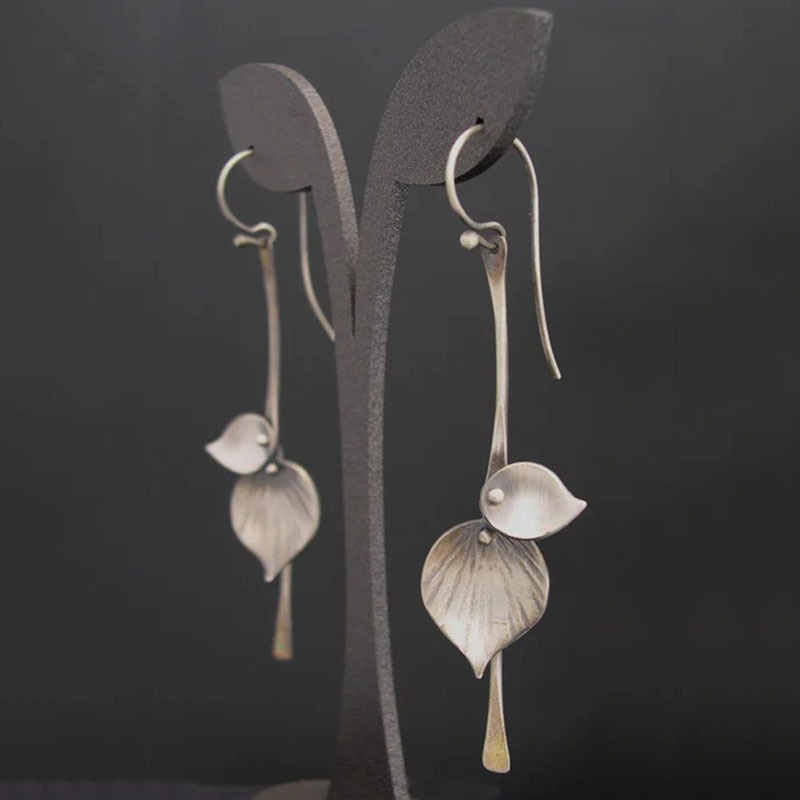 Silver Leaf Vintage Earrings-Westeryn