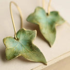 Antique Green Leaf Earrings | Gold-Westeryn