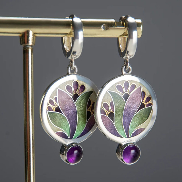 Lila Crystal Boho Earrings-Westeryn
