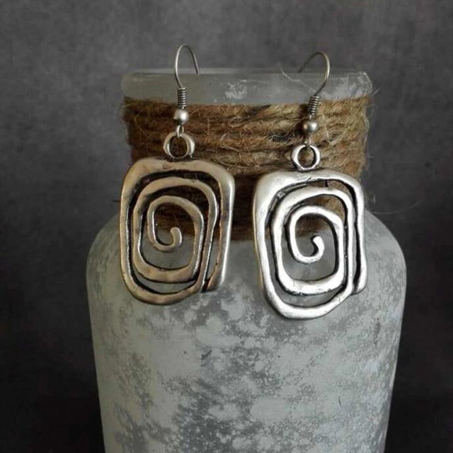 Vintage Spiral Silver Earrings-Westeryn