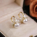 Elegant Pearl Earrings with Flowers-Westeryn